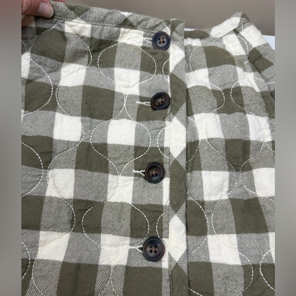 Madewell Quilted Flannel Mini Skirt In Gingham Check Sz 6 Button Up Pockets - Picture 9 of 15